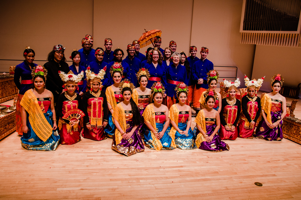 Members of the Gamelan Semara Santi pose for a photo at their fall concertPhoto by Abigail Starr '13