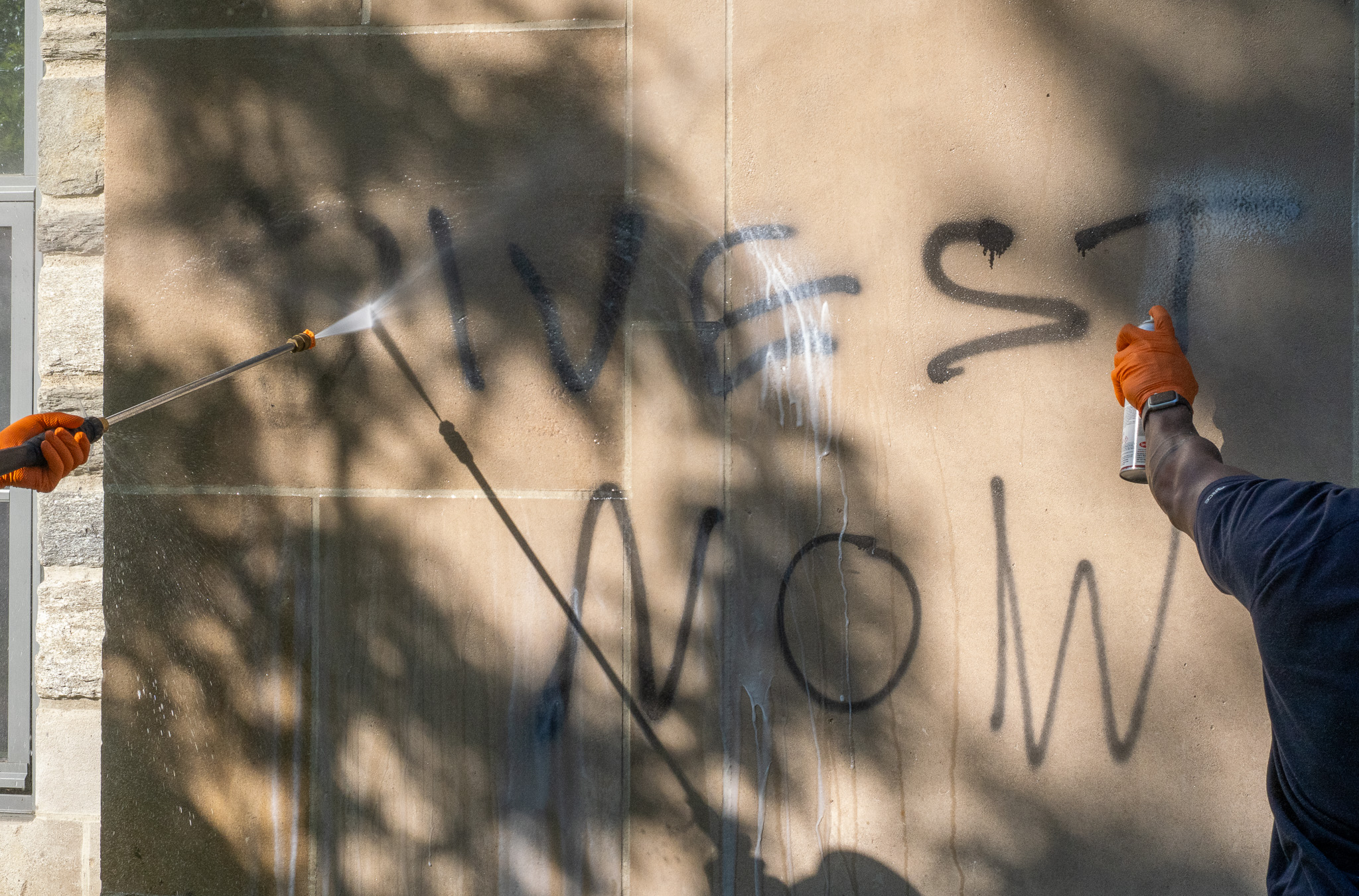 Pro-Palestine Graffiti Spray-Painted Across Campus, Extensive Cleaning Work Ensues